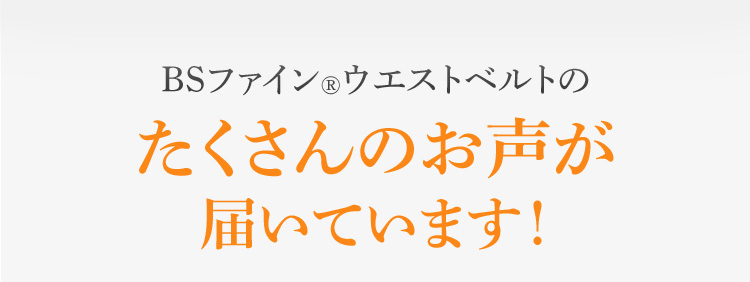 “着る岩盤浴®”BSファイン®のウエストベルト たくさんのお声が届いています!