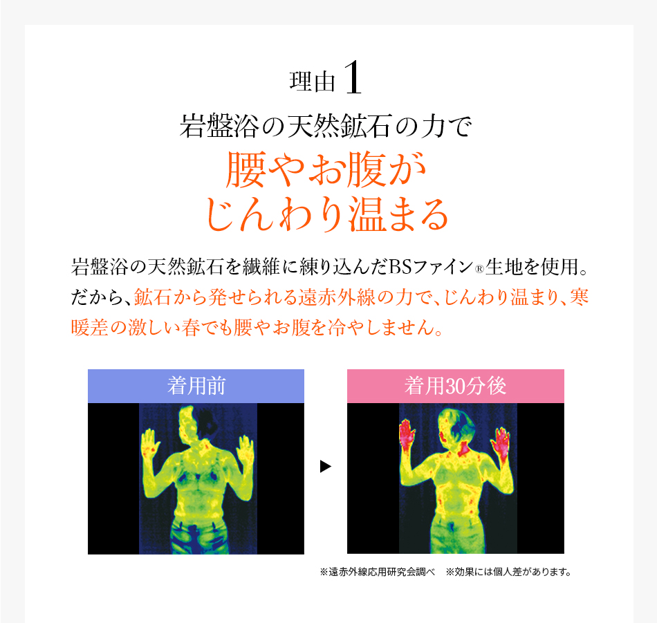 理由1 岩盤浴の天然鉱石の力で腰やお腹がじんわり温まる