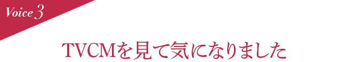 Voice3 TVCMを見て気になりました