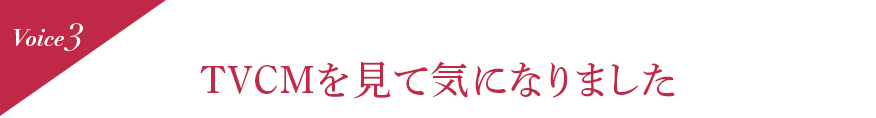 Voice3 TVCMを見て気になりました